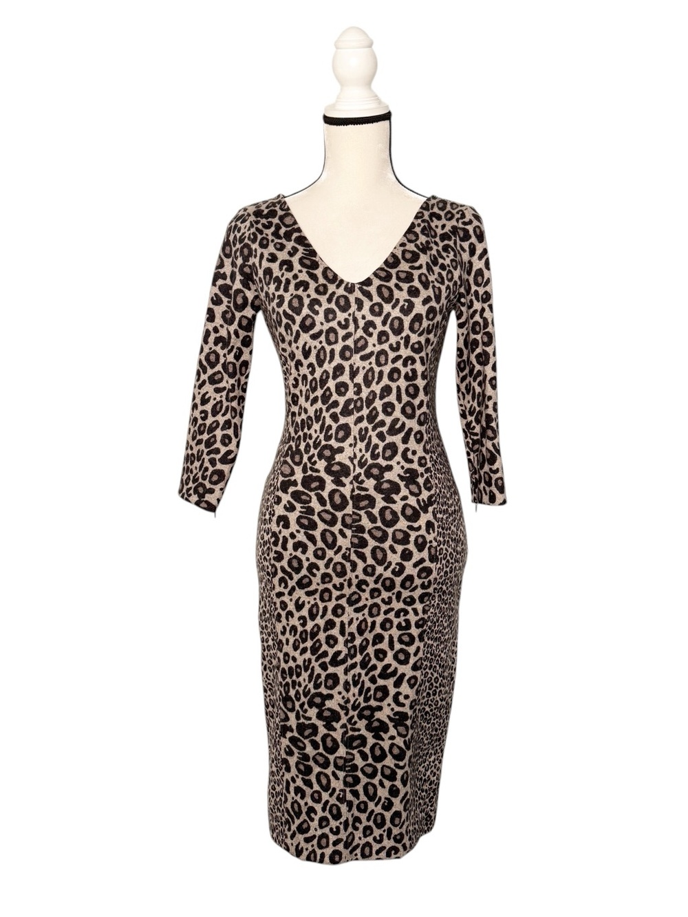 MaxMara Leopard Print Bodycon Dress Size 38/4
